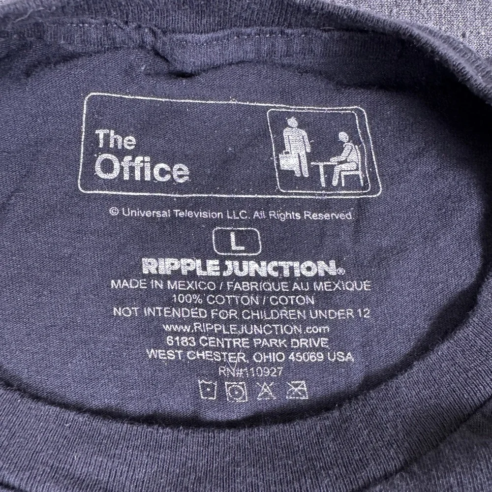 The Office Ripple Junction Mens Black ‎ Crew Neck Casual Graphic T-Shirt Size L